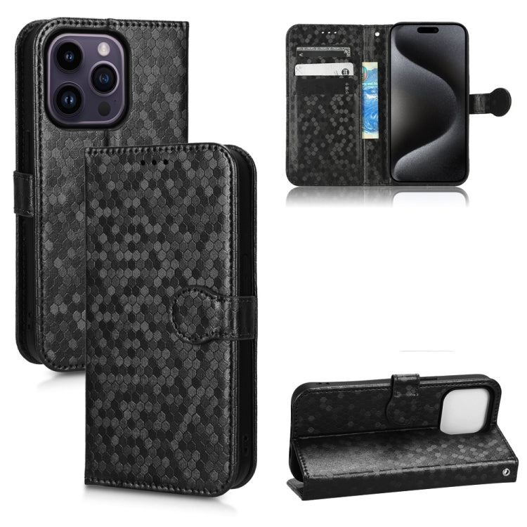 Honeycomb Dot Texture Leather Phone Case, For iPhone 16, For iPhone 15 Pro Max, For iPhone 15 Pro, For iPhone 15 Plus