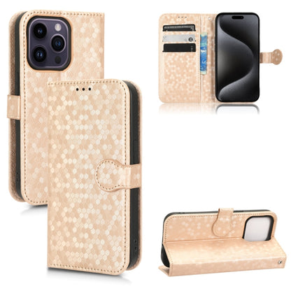 Honeycomb Dot Texture Leather Phone Case, For iPhone 16, For iPhone 15 Pro Max, For iPhone 15 Pro, For iPhone 15 Plus