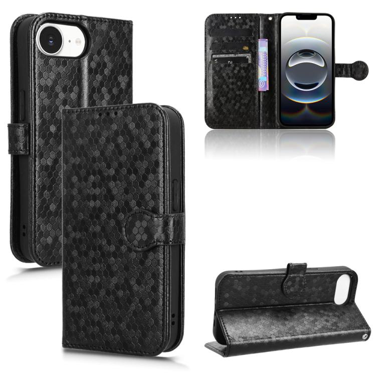 Honeycomb Dot Texture Leather Phone Case, For iPhone 16e, For iPhone 16 Pro Max, For iPhone 16 Pro, For iPhone 16 Plus