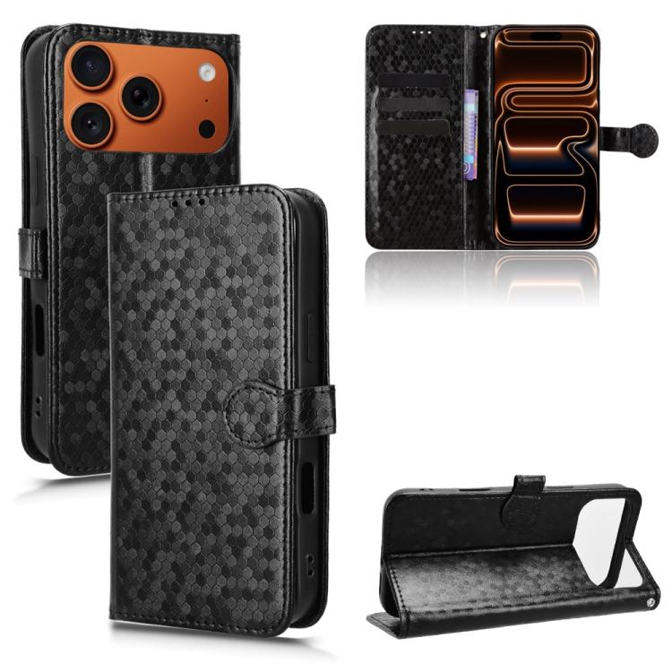 Honeycomb Dot Texture Leather Phone Case, For iPhone 17e / 16e, For iPhone 17 Pro Max, For iPhone 17 Pro, For iPhone 17