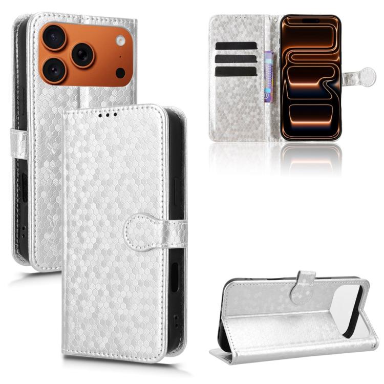 Honeycomb Dot Texture Leather Phone Case, For iPhone 17e / 16e, For iPhone 17 Pro Max, For iPhone 17 Pro, For iPhone 17