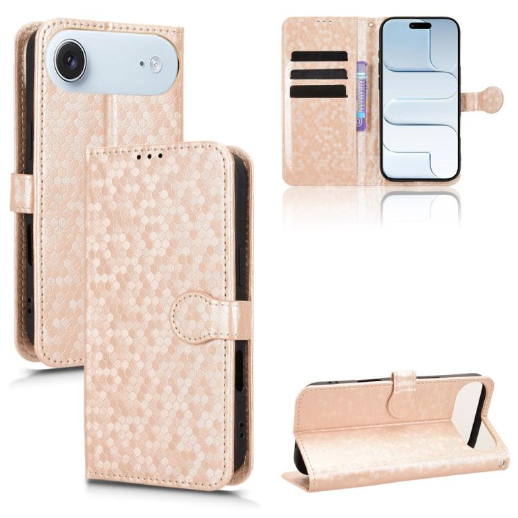 Honeycomb Dot Texture Leather Phone Case, For iPhone Air, For iPhone 16 Pro Max, For iPhone 16 Pro, For iPhone 16 Plus