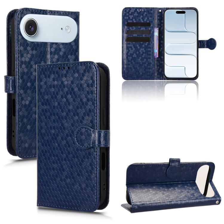 Honeycomb Dot Texture Leather Phone Case, For iPhone Air, For iPhone 16 Pro Max, For iPhone 16 Pro, For iPhone 16 Plus