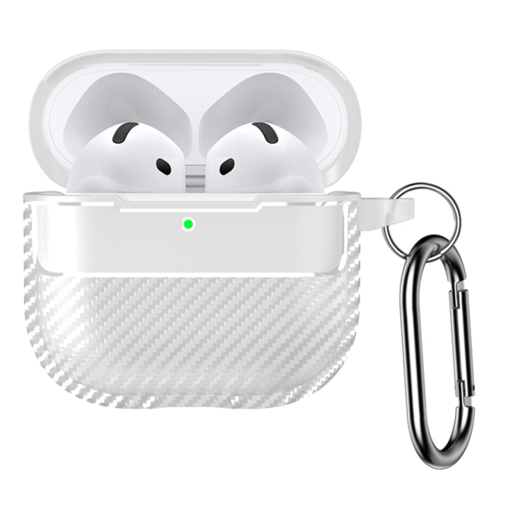 Carbon Fiber Texture Bluetooth Earphone Protective Case, For AirPods 4