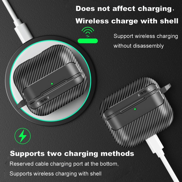 Carbon Fiber Texture Bluetooth Earphone Protective Case, For AirPods 4