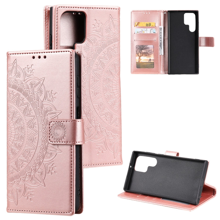 Totem Flower Embossed Leather Phone Case with Lanyard, For Samsung Galaxy S25+ 5G, For Samsung Galaxy S25 Ultra 5G