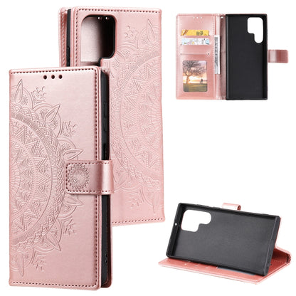 Totem Flower Embossed Leather Phone Case with Lanyard, For Samsung Galaxy S25+ 5G, For Samsung Galaxy S25 Ultra 5G