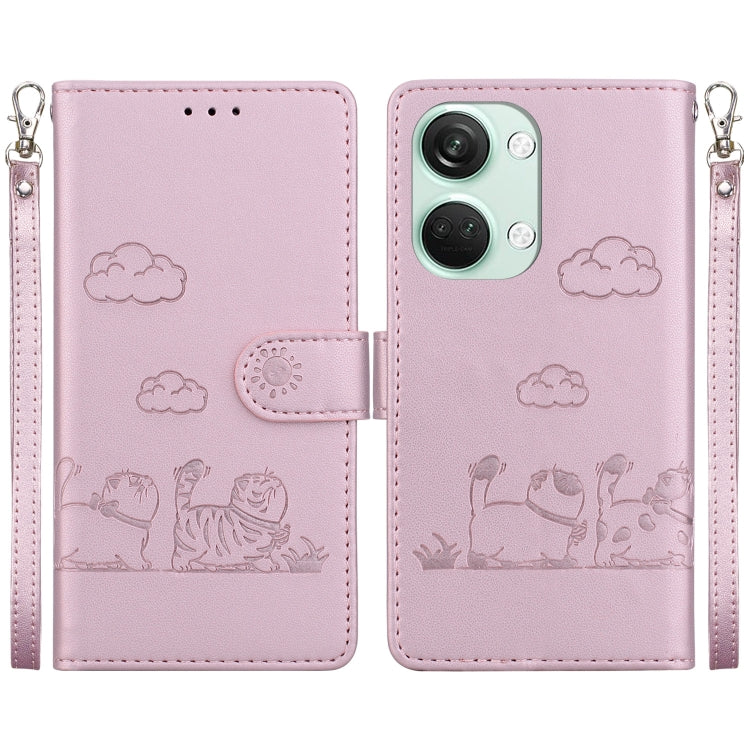 Cute Cats RFID Leather Phone Case, For OnePlus Nord CE 3 Lite, For OnePlus Nord 3, For OnePlus Nord N20 SE 4G, For OnePlus Nord 2T