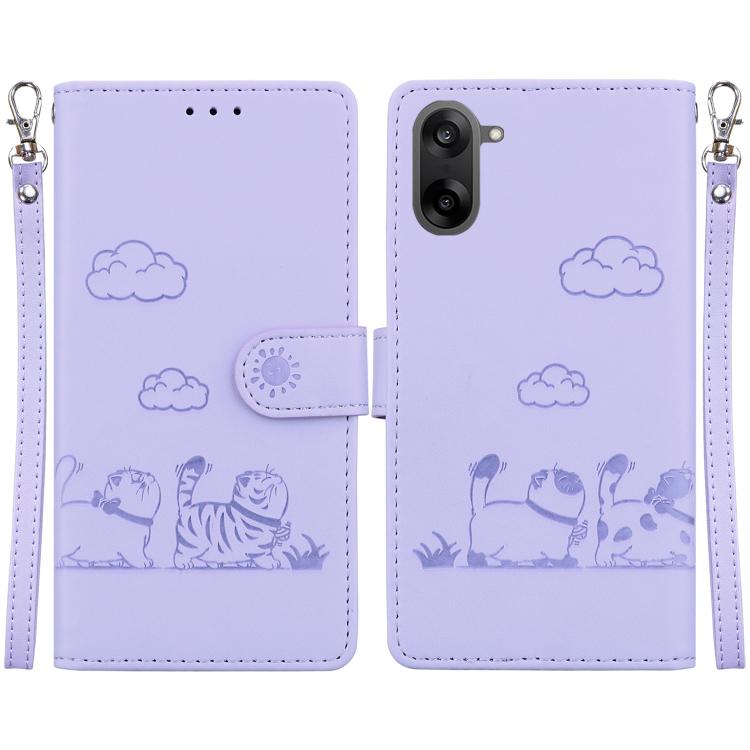 Cute Cats RFID Leather Phone Case, For OnePlus Nord 6 5G / Turbo 6 / Turbo 6V, For OnePlus 15R / Ace 6 / Ace 6T, For OnePlus Ace 5 Ultra / Nord 5 5G, For OnePlus Ace 5 Racing / Nord CE5