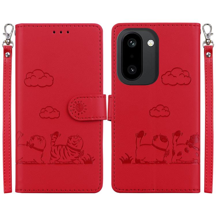 Cute Cats RFID Leather Phone Case, For OnePlus Nord 6 5G / Turbo 6 / Turbo 6V, For OnePlus 15R / Ace 6 / Ace 6T, For OnePlus Ace 5 Ultra / Nord 5 5G, For OnePlus Ace 5 Racing / Nord CE5