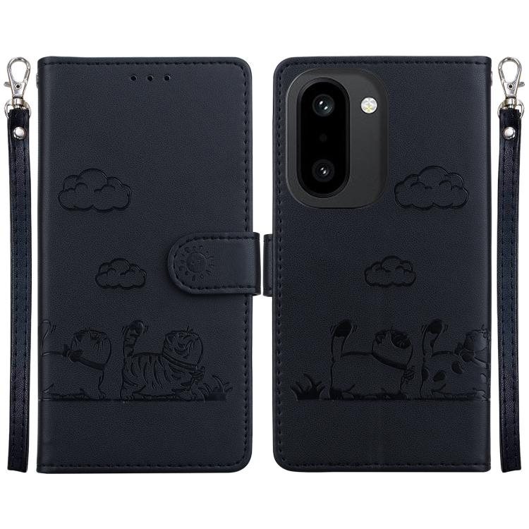 Cute Cats RFID Leather Phone Case, For OnePlus Nord 6 5G / Turbo 6 / Turbo 6V, For OnePlus 15R / Ace 6 / Ace 6T, For OnePlus Ace 5 Ultra / Nord 5 5G, For OnePlus Ace 5 Racing / Nord CE5