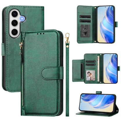 Multi-Card Slots Zipper Wallet Leather Phone Case, For Galaxy S25 Ultra 5G, For Galaxy S24 FE 5G, For Galaxy S24 Ultra 5G, For Galaxy S24+ 5G