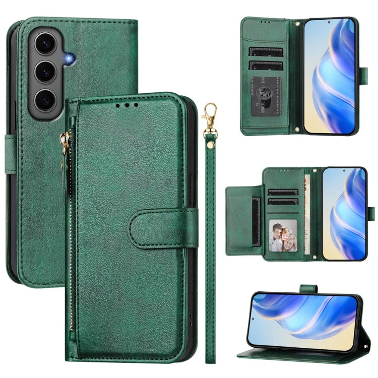 Multi-Card Slots Zipper Wallet Leather Phone Case, For Galaxy S25 Ultra 5G, For Galaxy S24 FE 5G, For Galaxy S24 Ultra 5G, For Galaxy S24+ 5G