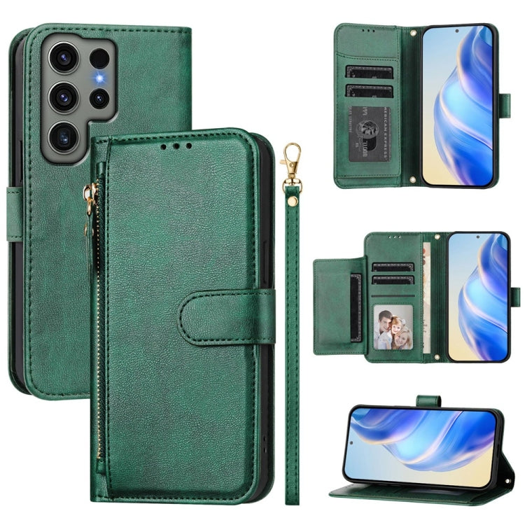 Multi-Card Slots Zipper Wallet Leather Phone Case, For Galaxy S24 5G, For Galaxy S23 FE 5G, For Galaxy S23 Ultra 5G, For Galaxy S23+ 5G