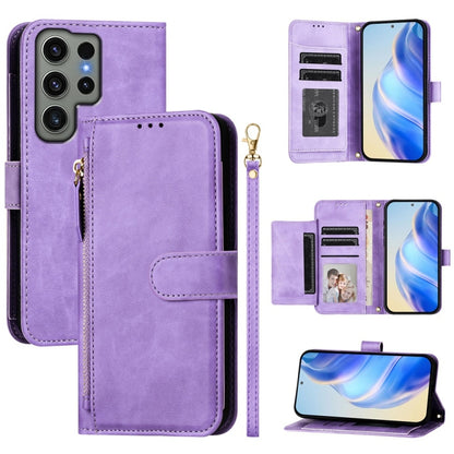 Multi-Card Slots Zipper Wallet Leather Phone Case, For Galaxy S24 5G, For Galaxy S23 FE 5G, For Galaxy S23 Ultra 5G, For Galaxy S23+ 5G