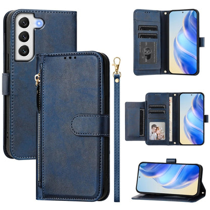 Multi-Card Slots Zipper Wallet Leather Phone Case, For Samsung Galaxy S22 Ultra 5G, For Samsung Galaxy S22+ 5G, For Samsung Galaxy S22 5G, For Samsung Galaxy S21 FE 5G