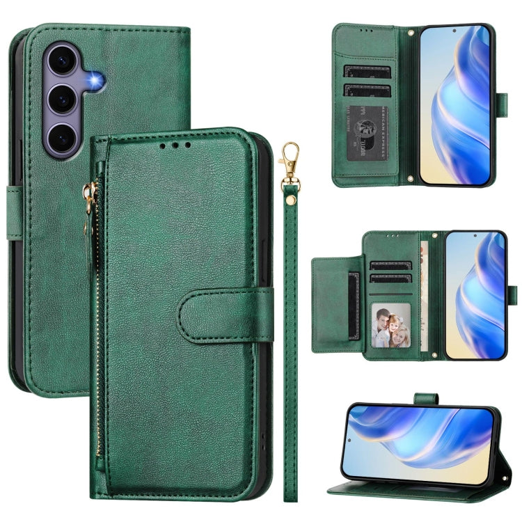 Multi-Card Slots Zipper Wallet Leather Phone Case, For Galaxy S26 5G, For Galaxy S25 Edge 5G, For Galaxy S25 5G, For Galaxy S25+ 5G