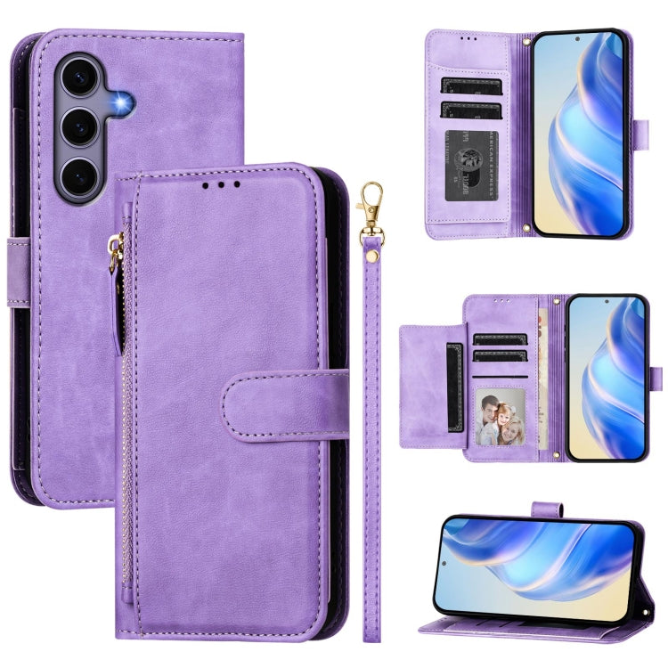 Multi-Card Slots Zipper Wallet Leather Phone Case, For Samsung Galaxy S25 Edge 5G, For Samsung Galaxy S25 5G, For Samsung Galaxy S25+ 5G, For Samsung Galaxy S25 Ultra 5G