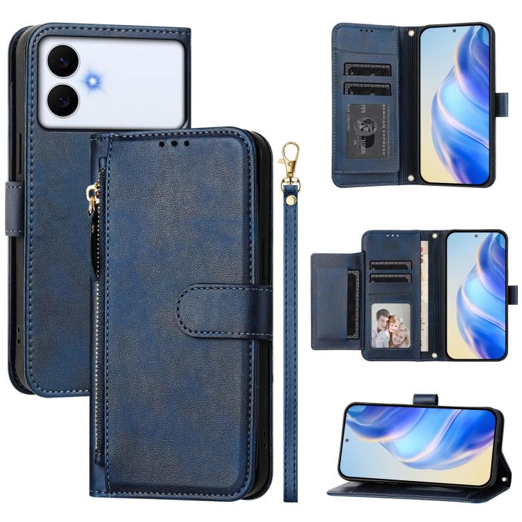 Multi-Card Slots Zipper Wallet Leather Phone Case, For Galaxy S26 FE 5G, For Galaxy S26+ 5G, For Galaxy S26 Edge 5G, For Galaxy S26 Ultra 5G