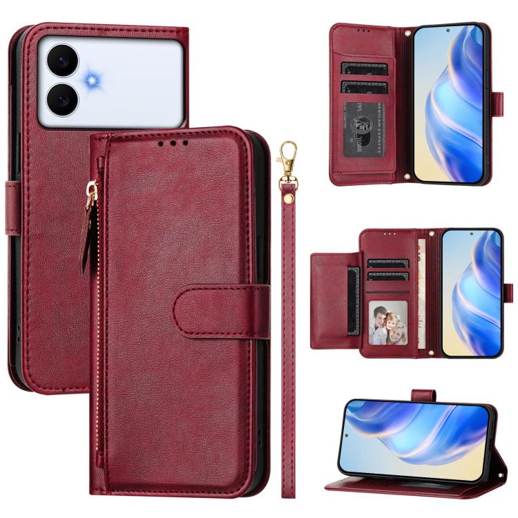 Multi-Card Slots Zipper Wallet Leather Phone Case, For Galaxy S26 FE 5G, For Galaxy S26+ 5G, For Galaxy S26 Edge 5G, For Galaxy S26 Ultra 5G