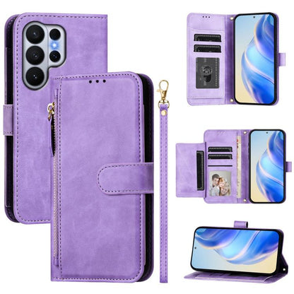 Multi-Card Slots Zipper Wallet Leather Phone Case, For Samsung Galaxy S26+ 5G, For Samsung Galaxy S26 Edge 5G, For Samsung Galaxy S26 Ultra 5G, For Samsung Galaxy S26 5G