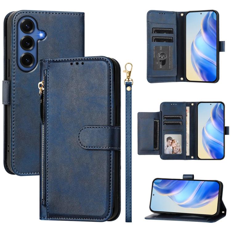 Multi-Card Slots Zipper Wallet Leather Phone Case, For Galaxy S26 FE 5G, For Galaxy S26+ 5G, For Galaxy S26 Edge 5G, For Galaxy S26 Ultra 5G