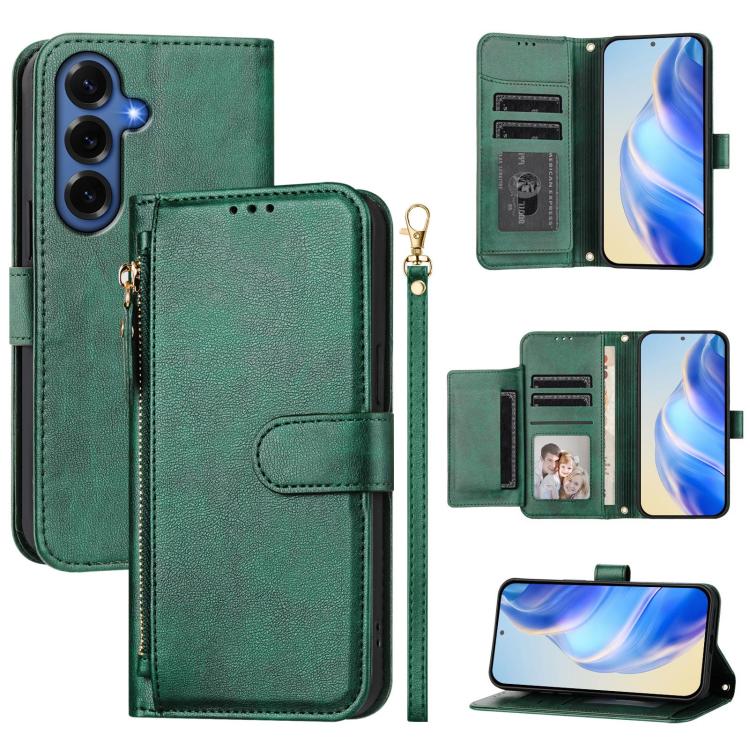 Multi-Card Slots Zipper Wallet Leather Phone Case, For Galaxy S26 FE 5G, For Galaxy S26+ 5G, For Galaxy S26 Edge 5G, For Galaxy S26 Ultra 5G