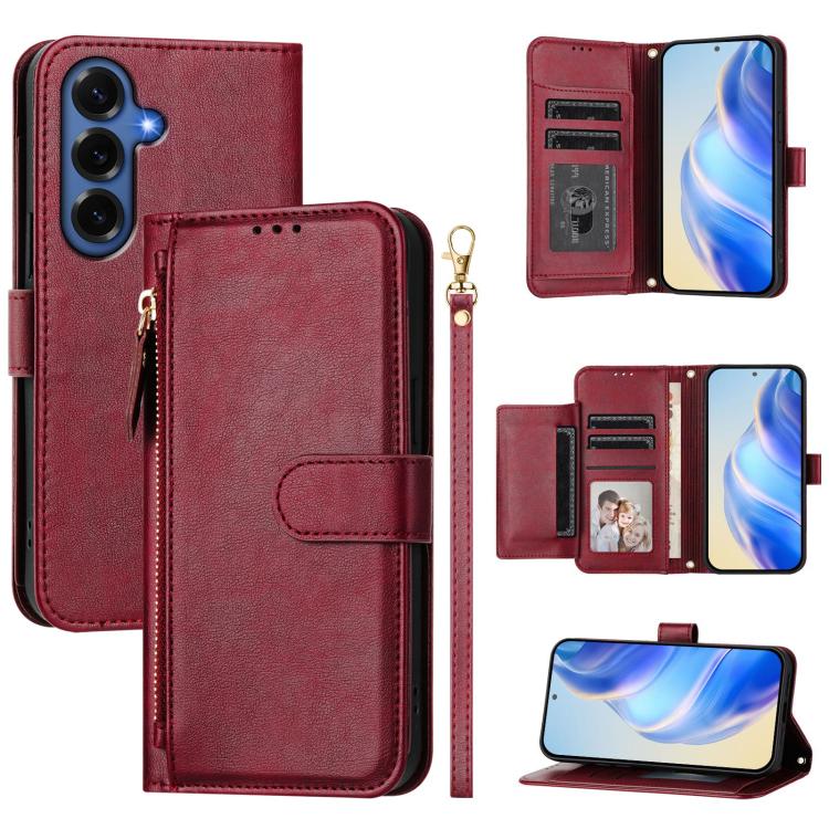 Multi-Card Slots Zipper Wallet Leather Phone Case, For Galaxy S26 FE 5G, For Galaxy S26+ 5G, For Galaxy S26 Edge 5G, For Galaxy S26 Ultra 5G