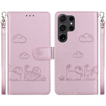 Cute Cats RFID Leather Phone Case, For Samsung Galaxy S25+ 5G, For Samsung Galaxy S25 Ultra 5G, For Samsung Galaxy S24 FE 5G, For Samsung Galaxy S24 Ultra 5G