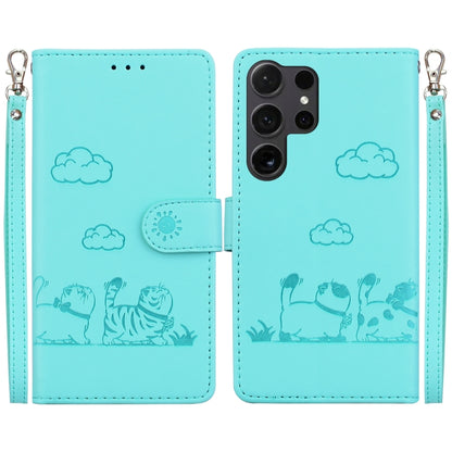 Cute Cats RFID Leather Phone Case, For Samsung Galaxy S25+ 5G, For Samsung Galaxy S25 Ultra 5G, For Samsung Galaxy S24 FE 5G, For Samsung Galaxy S24 Ultra 5G