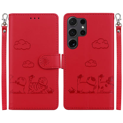 Cute Cats RFID Leather Phone Case, For Samsung Galaxy S25+ 5G, For Samsung Galaxy S25 Ultra 5G, For Samsung Galaxy S24 FE 5G, For Samsung Galaxy S24 Ultra 5G
