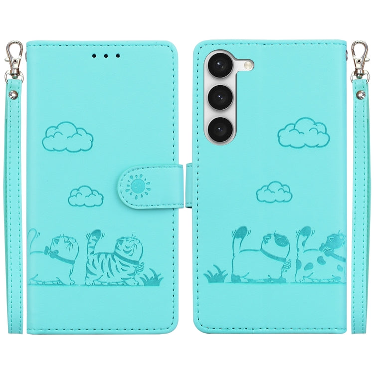 Cute Cats RFID Leather Phone Case, For Samsung Galaxy S23 5G, For Samsung Galaxy S20 FE, For Samsung Galaxy S22 Ultra 5G, For Samsung Galaxy S22+ 5G