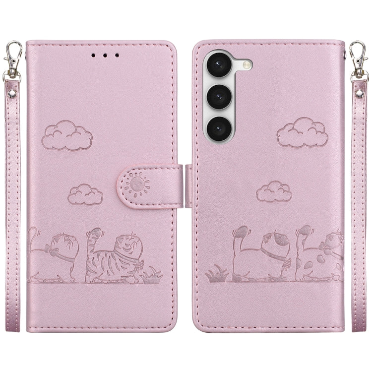 Cute Cats RFID Leather Phone Case, For Samsung Galaxy S24 5G, For Samsung Galaxy S23 FE 5G, For Samsung Galaxy S23 Ultra 5G, For Samsung Galaxy S23+ 5G