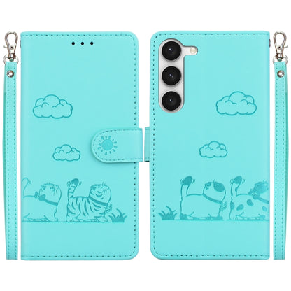 Cute Cats RFID Leather Phone Case, For Samsung Galaxy S24 5G, For Samsung Galaxy S23 FE 5G, For Samsung Galaxy S23 Ultra 5G, For Samsung Galaxy S23+ 5G