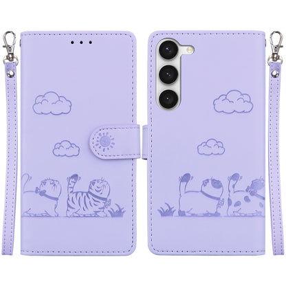 Cute Cats RFID Leather Phone Case, For Samsung Galaxy S24 5G, For Samsung Galaxy S23 FE 5G, For Samsung Galaxy S23 Ultra 5G, For Samsung Galaxy S23+ 5G