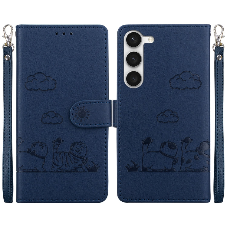 Cute Cats RFID Leather Phone Case, For Samsung Galaxy S24 5G, For Samsung Galaxy S23 FE 5G, For Samsung Galaxy S23 Ultra 5G, For Samsung Galaxy S23+ 5G