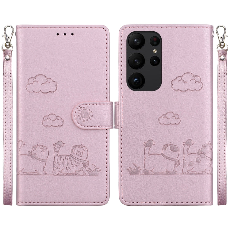 Cute Cats RFID Leather Phone Case, For Samsung Galaxy S24 5G, For Samsung Galaxy S23 FE 5G, For Samsung Galaxy S23 Ultra 5G, For Samsung Galaxy S23+ 5G