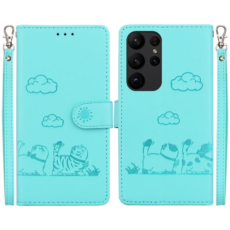 Cute Cats RFID Leather Phone Case, For Samsung Galaxy S24 5G, For Samsung Galaxy S23 FE 5G, For Samsung Galaxy S23 Ultra 5G, For Samsung Galaxy S23+ 5G