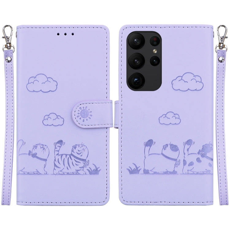Cute Cats RFID Leather Phone Case, For Samsung Galaxy S24 5G, For Samsung Galaxy S23 FE 5G, For Samsung Galaxy S23 Ultra 5G, For Samsung Galaxy S23+ 5G