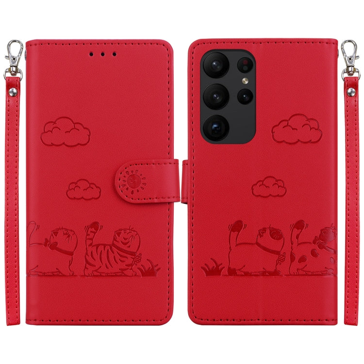 Cute Cats RFID Leather Phone Case, For Samsung Galaxy S24 5G, For Samsung Galaxy S23 FE 5G, For Samsung Galaxy S23 Ultra 5G, For Samsung Galaxy S23+ 5G