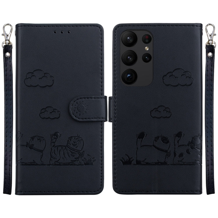 Cute Cats RFID Leather Phone Case, For Samsung Galaxy S24 5G, For Samsung Galaxy S23 FE 5G, For Samsung Galaxy S23 Ultra 5G, For Samsung Galaxy S23+ 5G