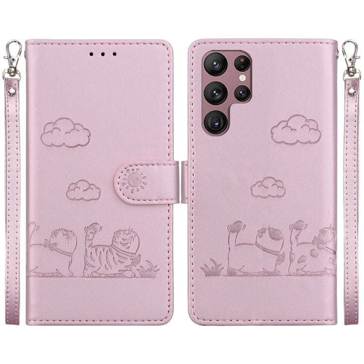 Cute Cats RFID Leather Phone Case, For Samsung Galaxy S23 5G, For Samsung Galaxy S20 FE, For Samsung Galaxy S22 Ultra 5G, For Samsung Galaxy S22+ 5G