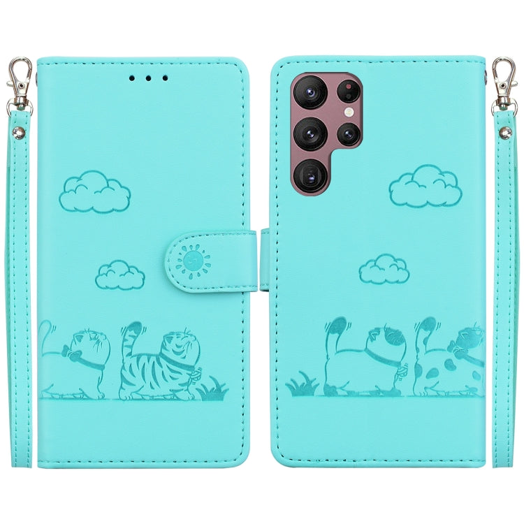 Cute Cats RFID Leather Phone Case, For Samsung Galaxy S23 5G, For Samsung Galaxy S20 FE, For Samsung Galaxy S22 Ultra 5G, For Samsung Galaxy S22+ 5G