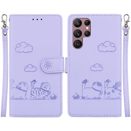 Cute Cats RFID Leather Phone Case, For Samsung Galaxy S23 5G, For Samsung Galaxy S20 FE, For Samsung Galaxy S22 Ultra 5G, For Samsung Galaxy S22+ 5G