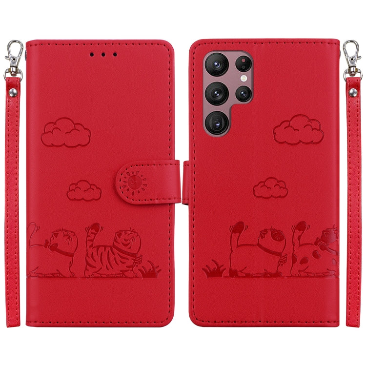 Cute Cats RFID Leather Phone Case, For Samsung Galaxy S23 5G, For Samsung Galaxy S20 FE, For Samsung Galaxy S22 Ultra 5G, For Samsung Galaxy S22+ 5G