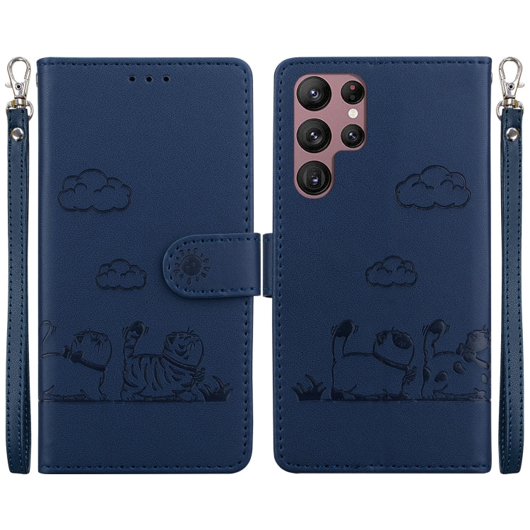 Cute Cats RFID Leather Phone Case, For Samsung Galaxy S23 5G, For Samsung Galaxy S20 FE, For Samsung Galaxy S22 Ultra 5G, For Samsung Galaxy S22+ 5G