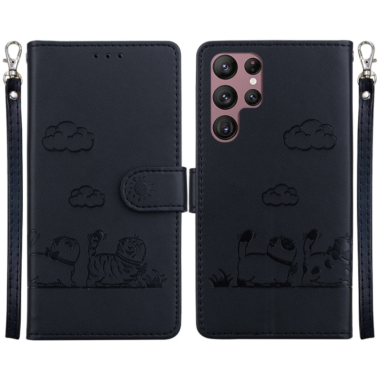 Cute Cats RFID Leather Phone Case, For Samsung Galaxy S23 5G, For Samsung Galaxy S20 FE, For Samsung Galaxy S22 Ultra 5G, For Samsung Galaxy S22+ 5G