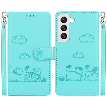 Cute Cats RFID Leather Phone Case, For Samsung Galaxy S22 5G, For Samsung Galaxy S21 FE 5G, For Samsung Galaxy S21 5G, For Samsung Galaxy S21+ 5G