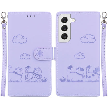 Cute Cats RFID Leather Phone Case, For Samsung Galaxy S22 5G, For Samsung Galaxy S21 FE 5G, For Samsung Galaxy S21 5G, For Samsung Galaxy S21+ 5G