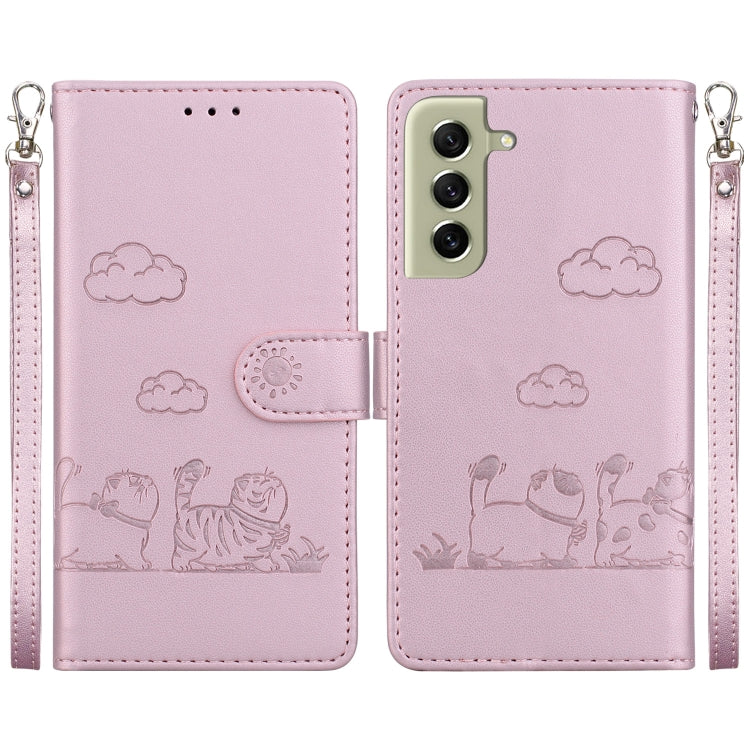 Cute Cats RFID Leather Phone Case, For Samsung Galaxy S22 5G, For Samsung Galaxy S21 FE 5G, For Samsung Galaxy S21 5G, For Samsung Galaxy S21+ 5G